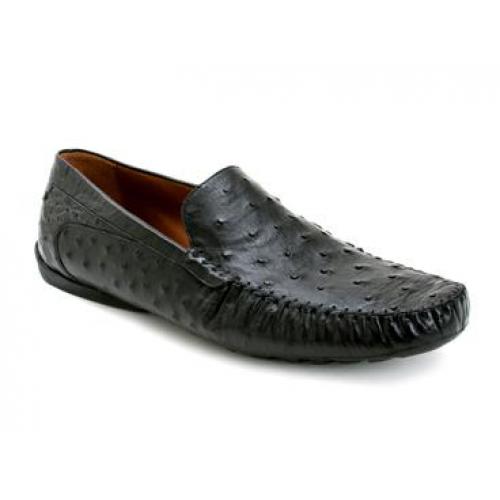 Mezlan "Jammy" 6879S Black Genuine All-Over Ostrich Shoes